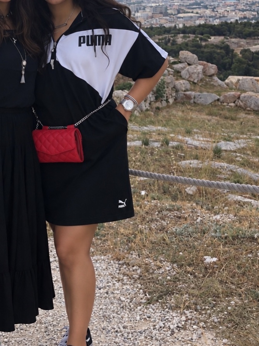 Puma Black and White Hooded Polo Mini Dress